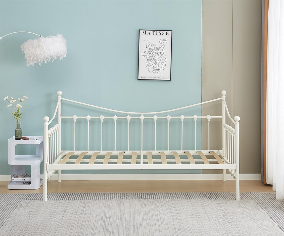 image 1 of Glossy Vanilla Trundle Frame Only(Mattress and Daybed not included)