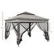 image 7 of Outsunny Garden Folding Tent Heavy Duty Pop Up Gazebo for Party Dark Grey