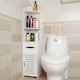 image 2 of Living and Home Narrow Bathroom Corner Storage Cabinet with Standing Shelf