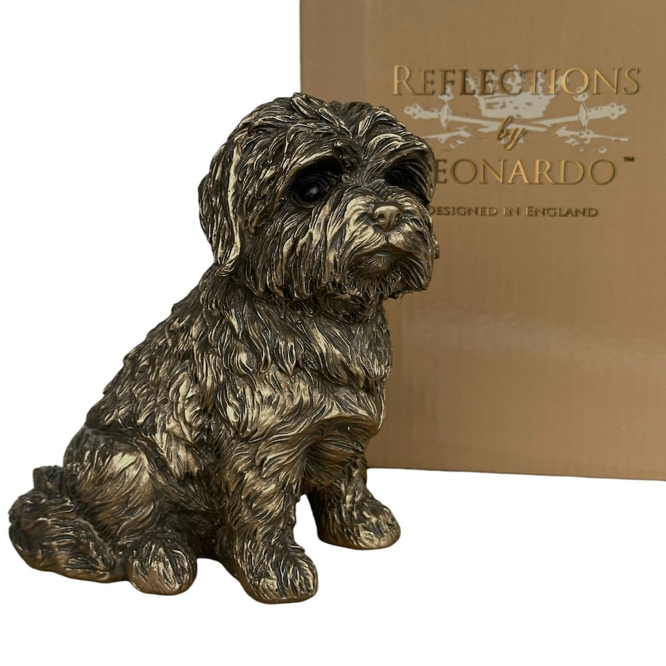 image 1 of Shih Tzu Figurine Leonardo Reflections Bronzed. Gift Boxed