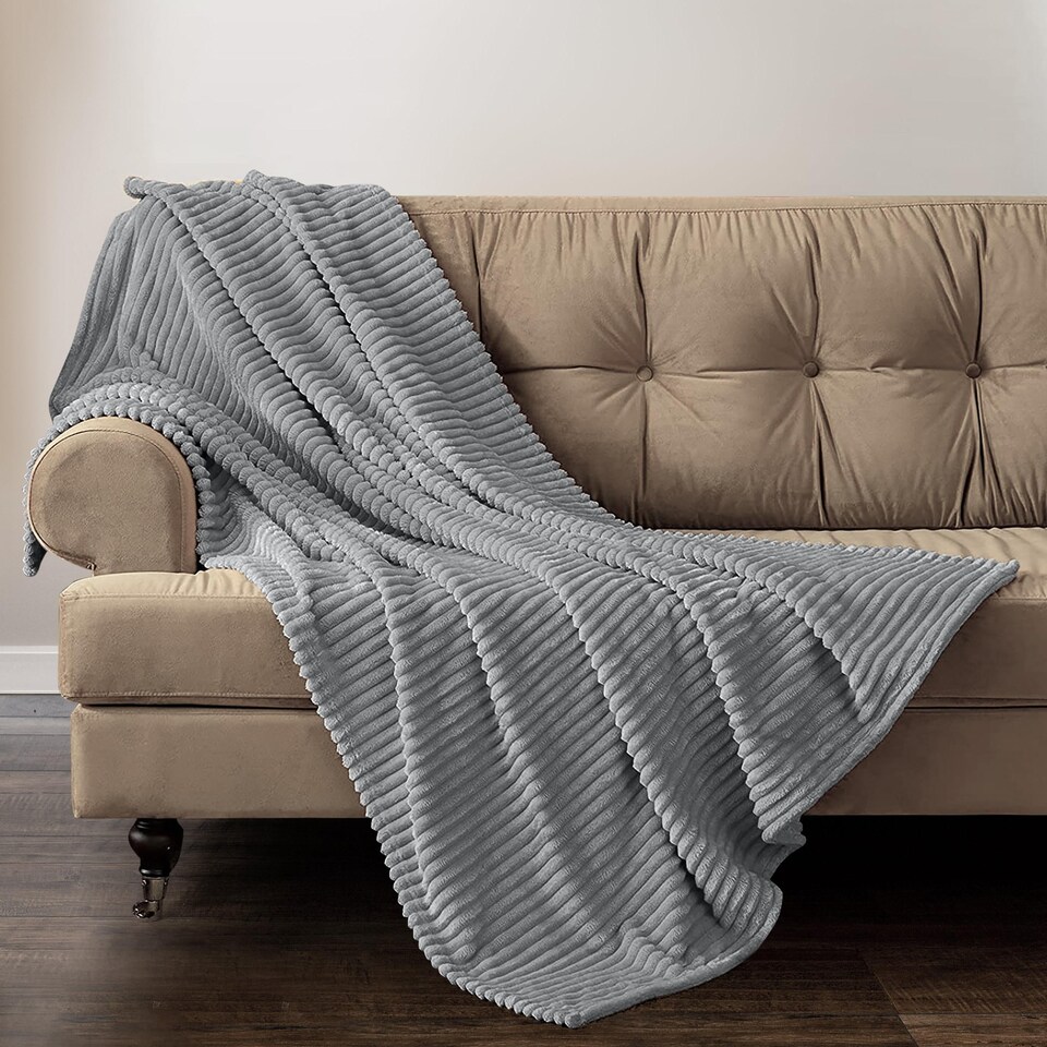 image 1 of Velosso Plaid Cord Ribbed Blanket Throw