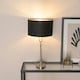image 1 of ValueLights Maggie Chrome Candlestick Table Lamp with Black and Chrome Inner Lamp Shade
