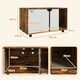 image 2 of PawHut Hidden Cat Litter Box Furniture w/ Sand Drain Pad - Rustic Brown