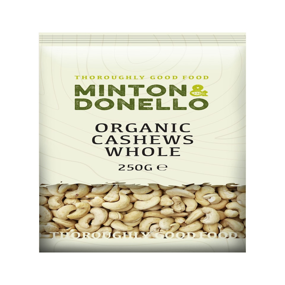 image 1 of Minton & Donello Organic Whole Cashews 6 x 250g