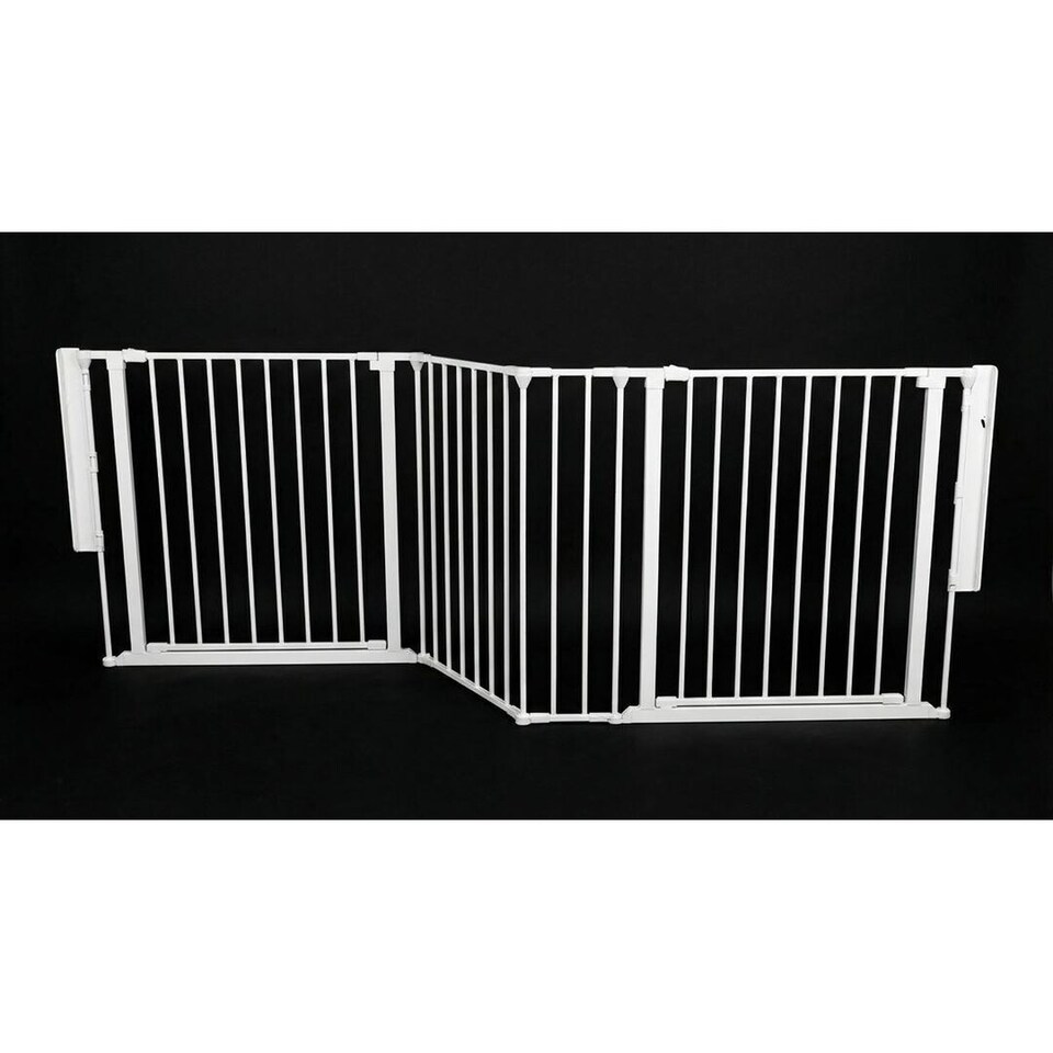 image 1 of Safetots Two Door Multi Panel Solution for Up and Down Staircases, White, 174cm of length, includes 2 Door Opening Panels