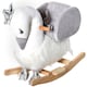 image 1 of HOMCOM Kids Rocking Horse, Children Plush Ride On Swan Animal Rocker with Sound, Wood Base Seat, Safety Belt, Baby Toy Rocker for Toddler 18 - 36 Months, White and Grey