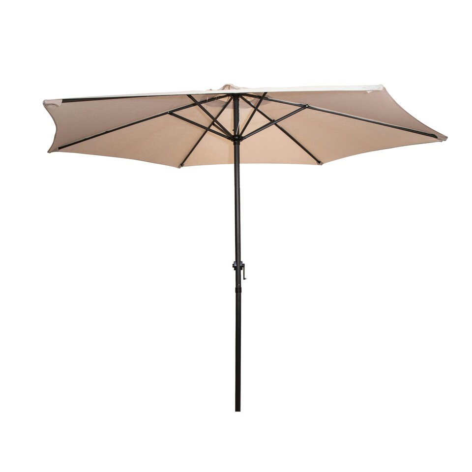 image 1 of 2.7m Aluminium Garden Patio Sun Shade Parasol with Crank Handle in Cream Cream
