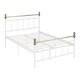 image 2 of Marlborough 4 Feet 6 Inches Bed Frame - L201 x W142.5 x H87.5 cm - White/Antique Brass