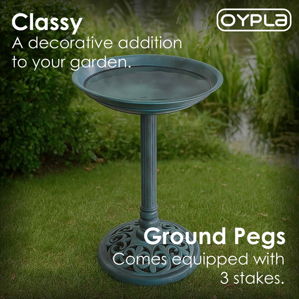 image 1 of Traditional Ornamental Garden Pedestal Bird Bath Outdoor Water