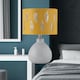 image 6 of Tuscan - White Ceramic Lamp with Ochre Fern Shade | White | Yellow | Medium | 1