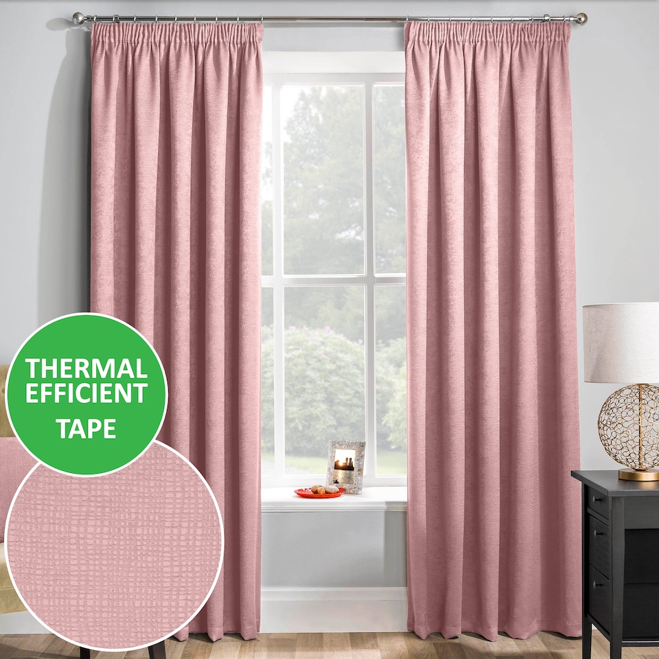 image 1 of Enhanced Living Matrix Blush Pink 90 x 72 inch (229x183cm) Tape Top Thermal Noise reducing Dim Out Curtains (PAIR)