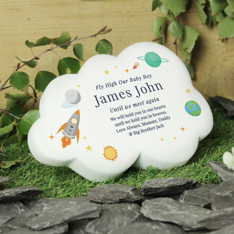 image 1 of Personalised Space Resin Memorial Cloud
