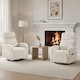 image 3 of Yaheetech Corduroy Swivel Nursery Gliding Rocker Chair-Beige | Cream | Beige | One Size | 1