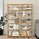 image 7 of 6 Tier Wooden Storage Rack With Adjustable Shelves Natural Brown Brown | One Size