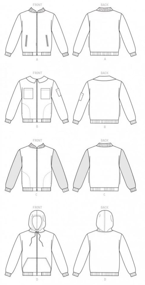 image 1 of McCall's 7637 Paper Sewing Pattern – Men’s & Women’s Jackets & Hoodies, Sizes Xn (XL–XXL–XXXL), Intermediate