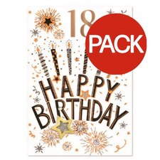 Simon Elvin Isabel Garden 18th Greetings Card (Pack of 6) - Multicoloured - One Size