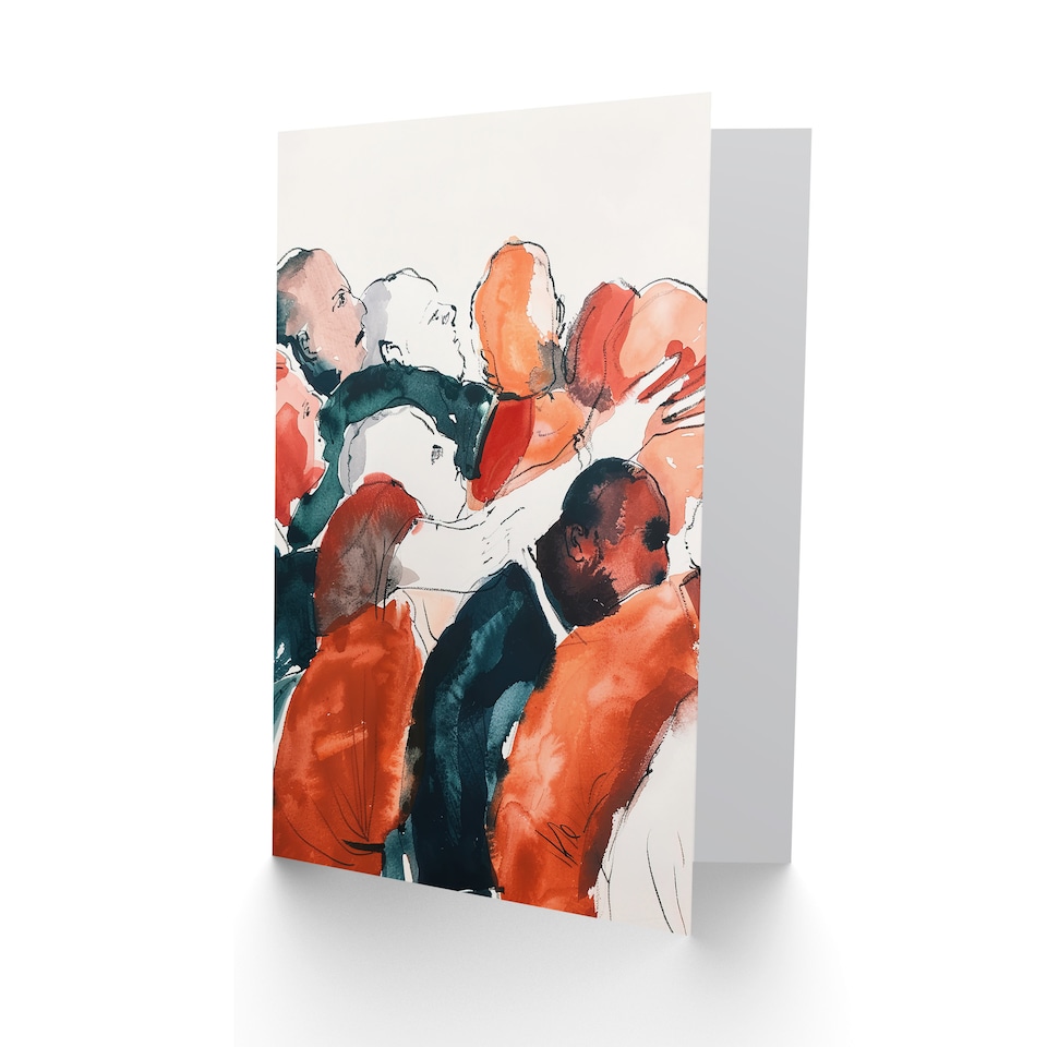 image 1 of Greeting Card Sport Rugby Football Scrum Close Up Watercolour Birthday