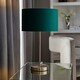 image 1 of ValueLights Charlie Brushed Chrome Stem Table Lamp Green Shade Green