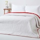image 4 of Homescapes Cotton Quilted Reversible Bedspread Red and White - 230 x 250 cm | Red