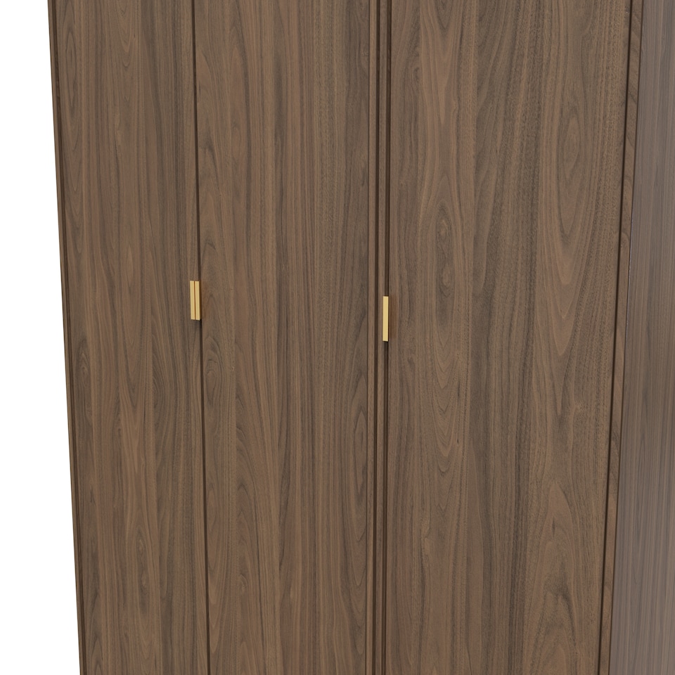 image 1 of Honshu Tall Triple Wardrobe in Carini Walnut (Ready Assembled) | Brown | Carini Walnut