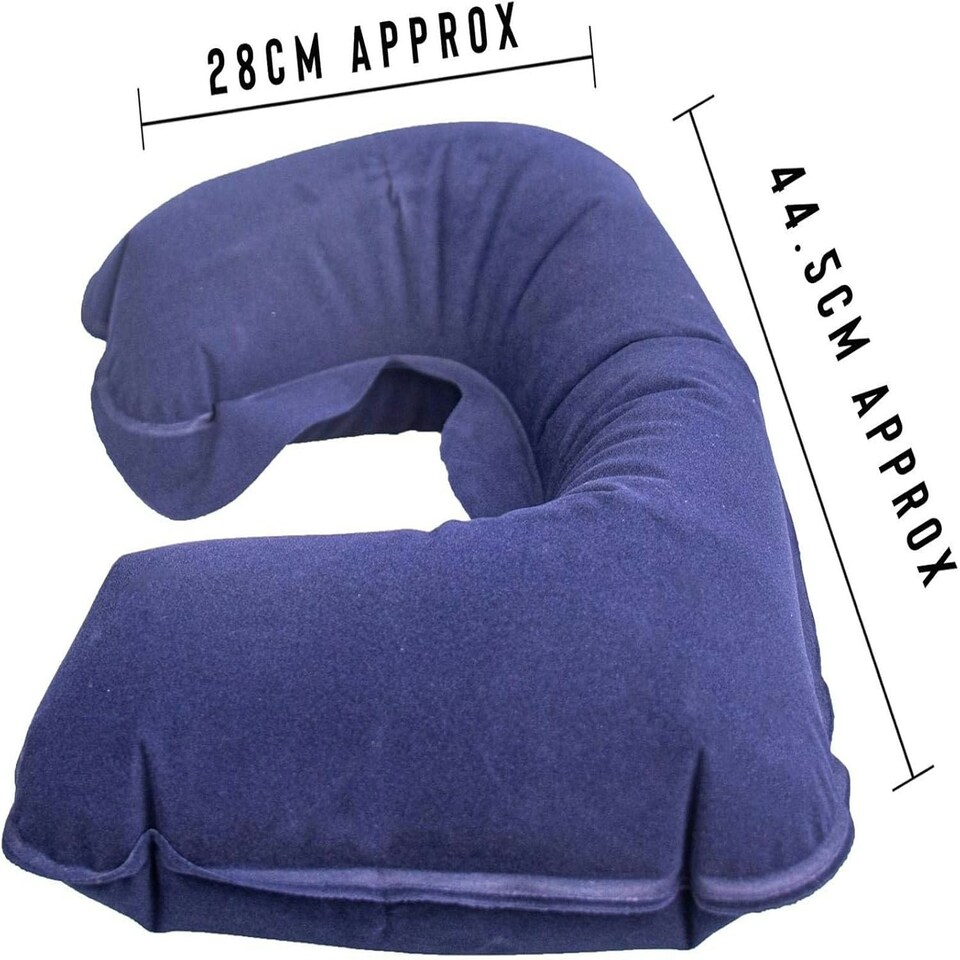 image 1 of Inflatable Travel Neck Rest Lumbar Pillow with Neck Support Air Neck Cushion