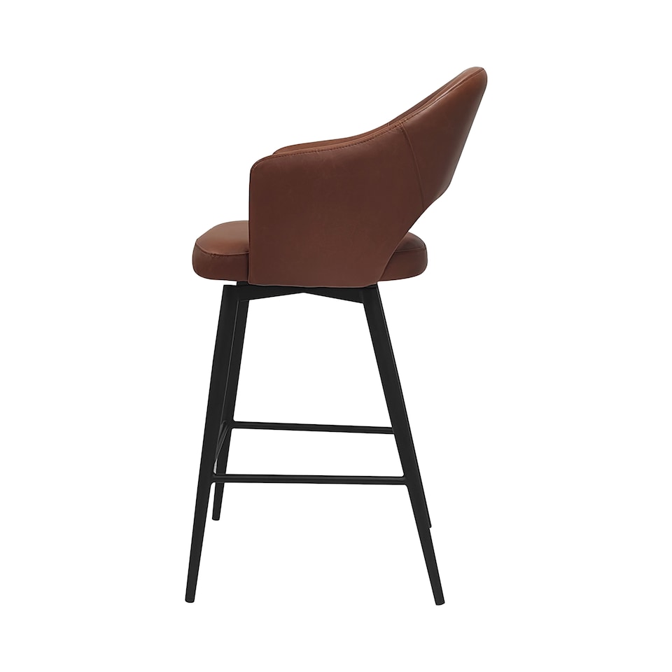 image 1 of Bentley Designs - Sterling - Swivel Barstool in Tan Faux Leather (Single)