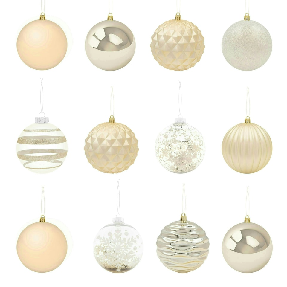 image 1 of 12PK Shatterproof Large Baubles Gold