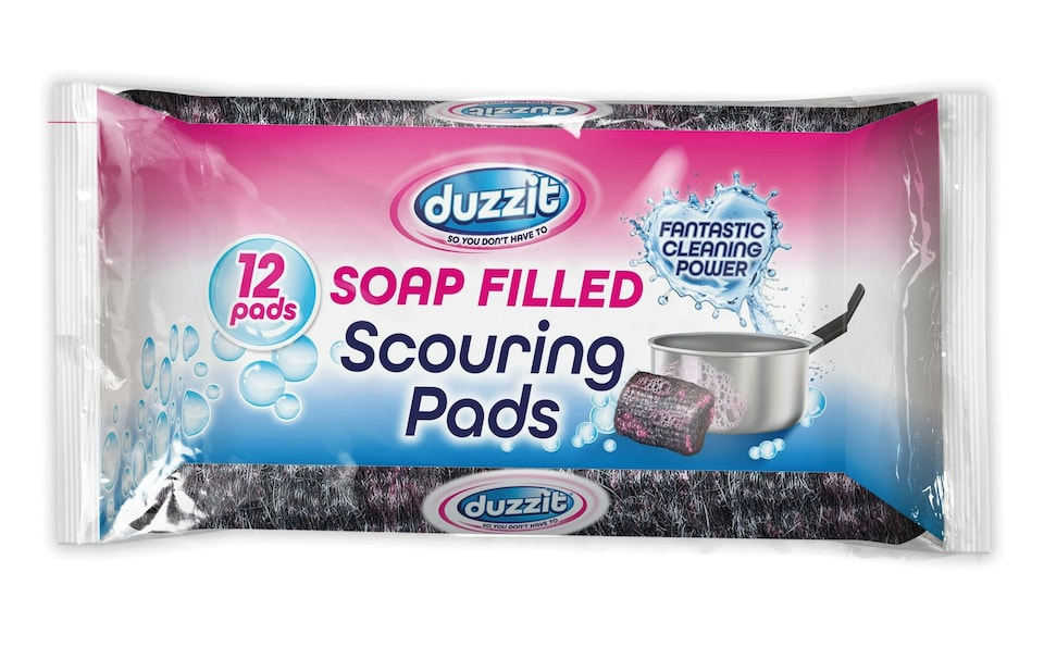 Pack of 12 Soap Filled Scouring Pads