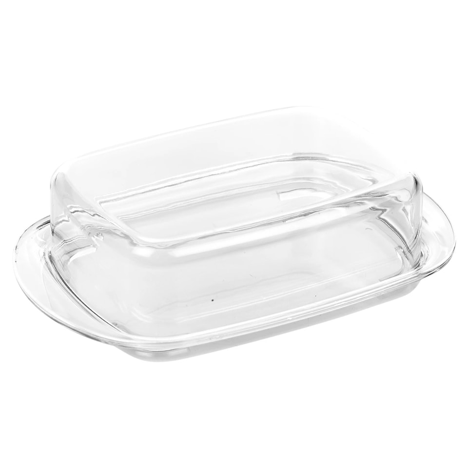image 1 of Butter Cheese Dish Holder Storage Tray Clear Plastic Serving Container with Lid | Clear | 2 Dish | 2