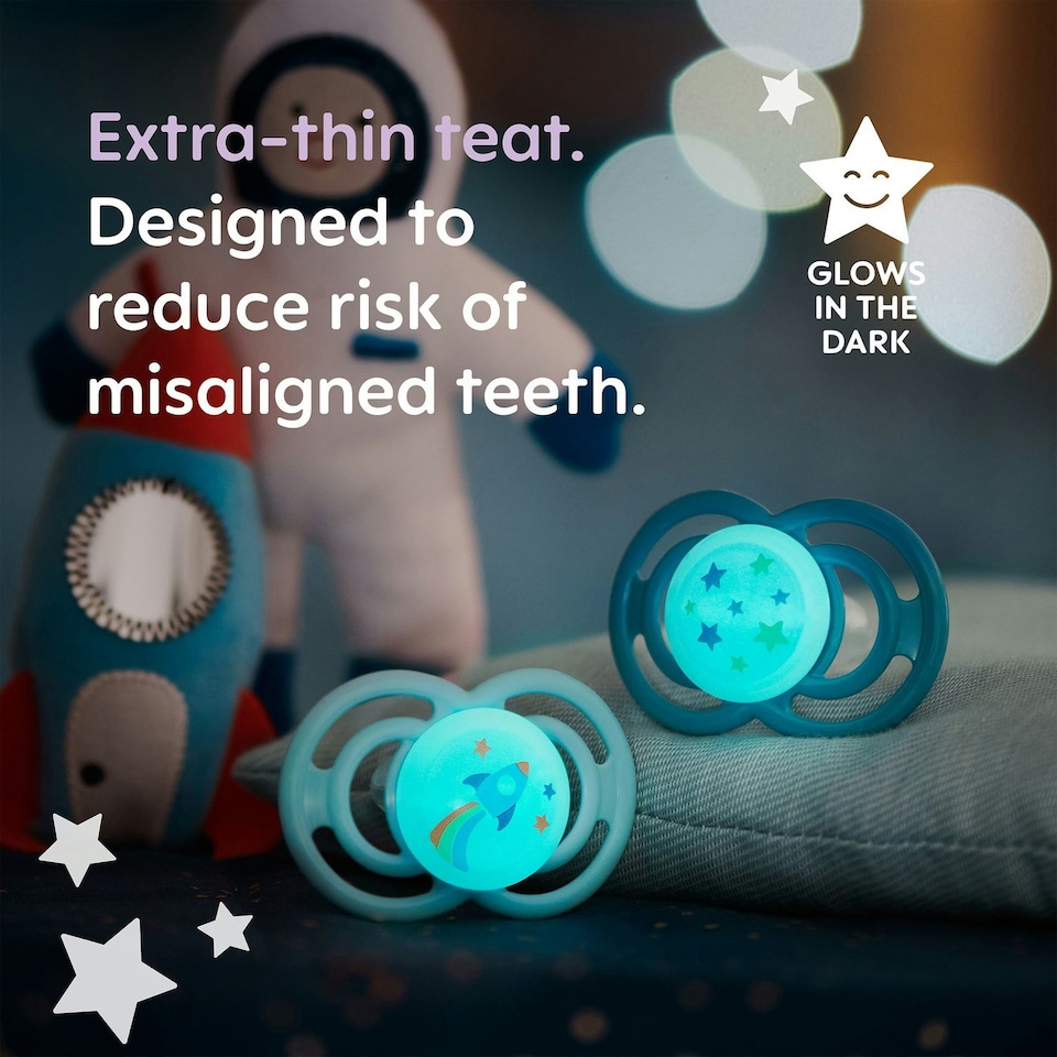 image 1 of MAM Perfect Night Baby Soother Dummies 16+ Months Silicone Pack of 2 Unisex | Multi