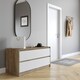image 5 of URBNLIVING 4 Drawer Wide Chest Of Drawers Bedroom Storage Unit | Multi | Oak Carcass + White Drawers