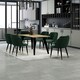 image 8 of Single Milano Velvet Dining Chair with Stylish Ribbed Back Design, Black Metal Legs with Silver Tips Green | Gold End Tips  