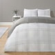 image 3 of OHS Grid Check Reversible Print Soft Duvet Cover Bedding Set, King - Grey/White Multi | Grey and White | King