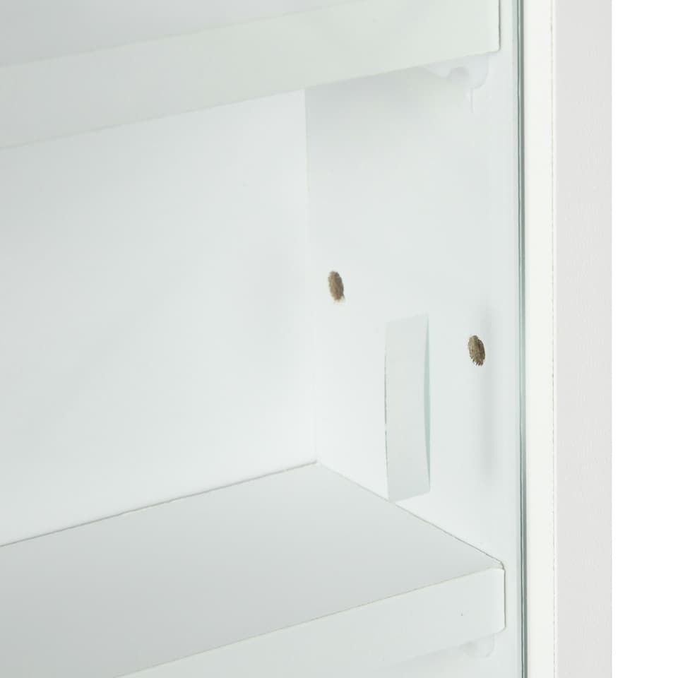 image 1 of HOMCOM 5-Tier Wall Display Shelf Unit Cabinet w/ Shelves Glass Doors Black/White
