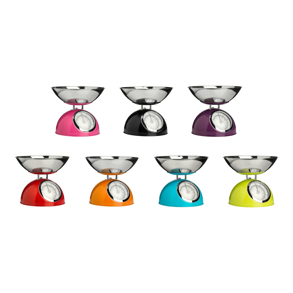 image 1 of Interiors By Premier Premium Constructed 5Kg Red Kitchen Scale, Retro Style Kitchen Scale, Iron Steel Constructed Baking Scale