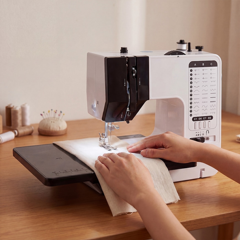 image 1 of Spector Mini Sewing Machine Portable Electric Household DIY Sewing Kit Pedal