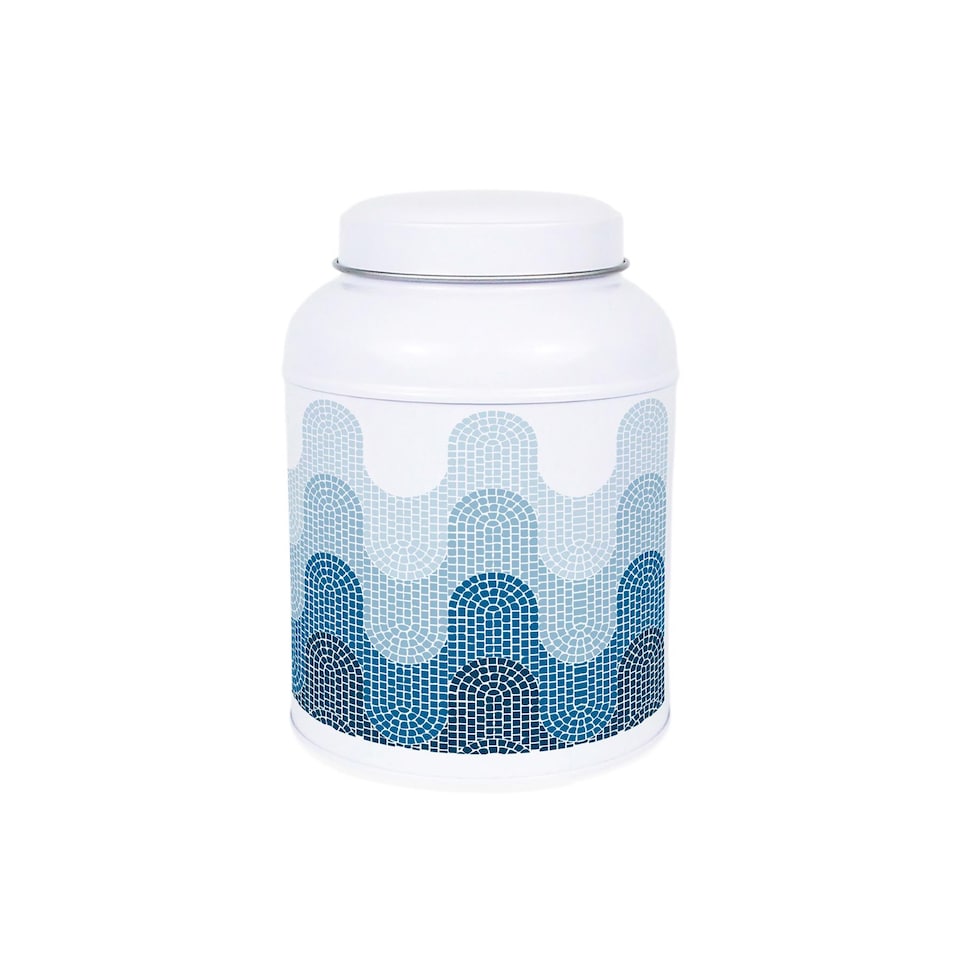 image 1 of Mosaic Waves Mixed Herbs Canister - Small Domed Lid Kitchen Storage Jar