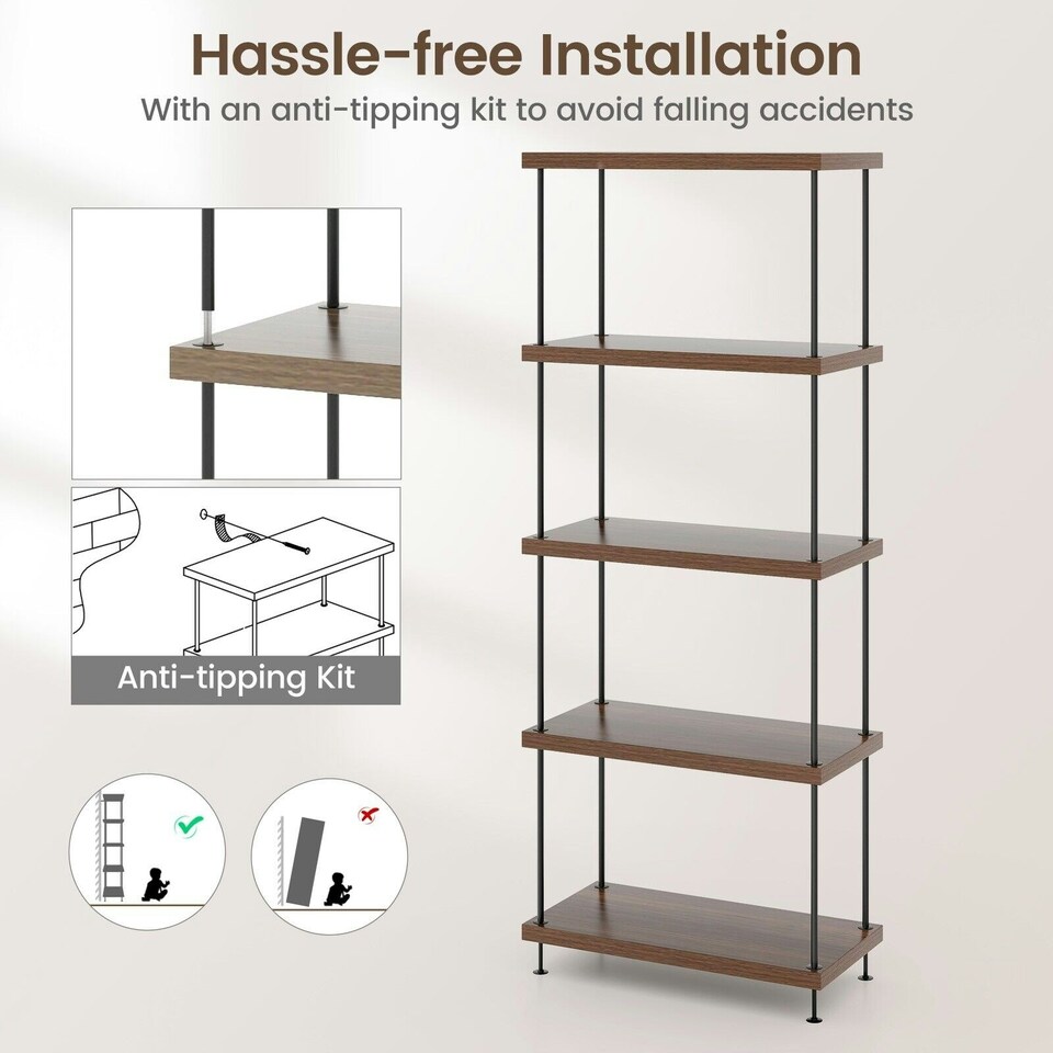 image 1 of COSTWAY 5-Tier Multipurpose Display Rack Shelving Unit