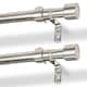 image 1 of Harbour Housewares Extendable Metal Curtain Poles Kit - 77 to 150cm - Brushed Nickel - Pack of 2