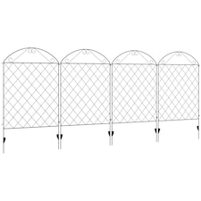 Outsunny 4PCs Decorative Garden Fencing 43in x 11.5ft Metal Border Edging