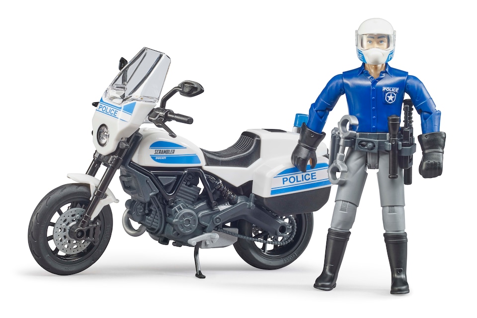 image 1 of Bruder bworld Scrambler Ducati police motorbike and policeman Police Vehicle Model