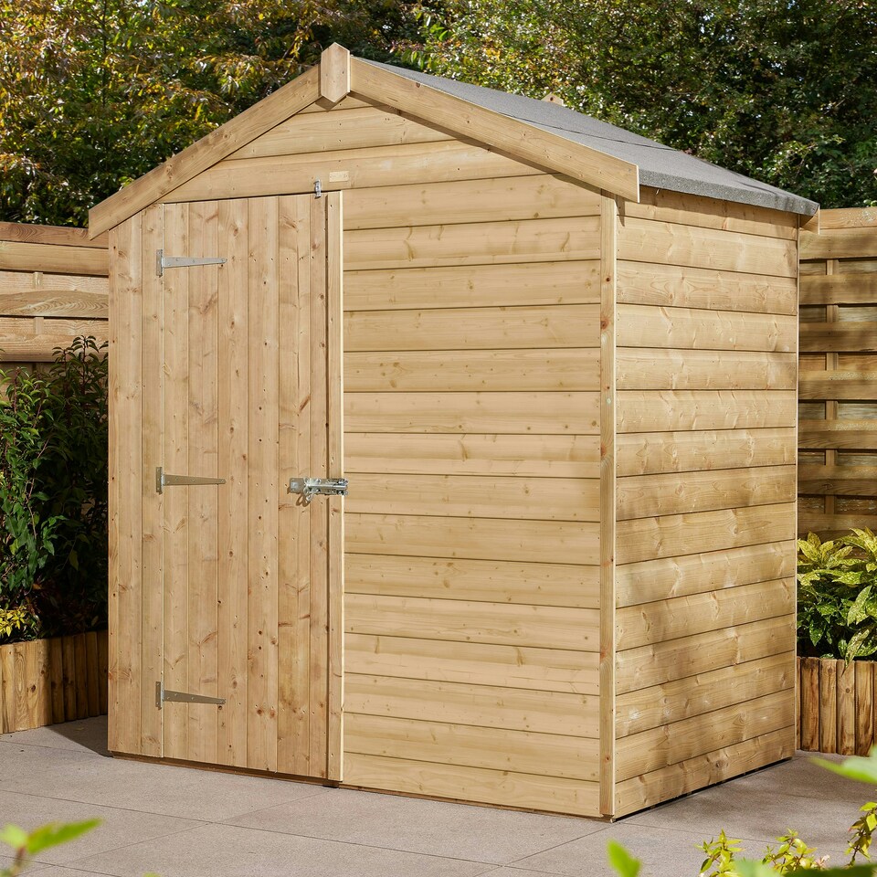 image 1 of Rowlinson Shiplap Apex Shed Single Door 4x6