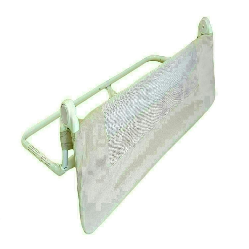 image 1 of Safetots Deluxe Soft Touch Denim Extra Tall Bed Rail, Natural 140cm Wide x 60cm Tall, Toddler Bed Guard For Safety