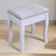 image 10 of 5 Drawer White Dressing Table With Round Mirror And Stool White