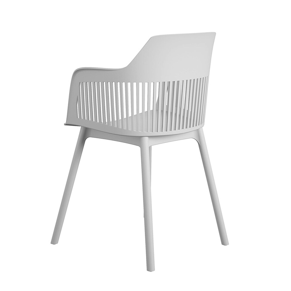 image 1 of CL Camelo Resin Chairs 2PK with open back in light grey Grey | Light Grey