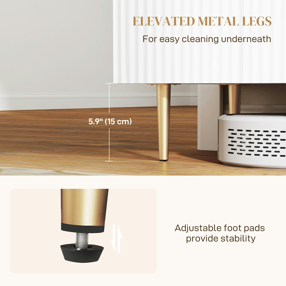 image 1 of HOMCOM Sideboard Buffet Cabinet with Adjustable Shelves, White | Multi