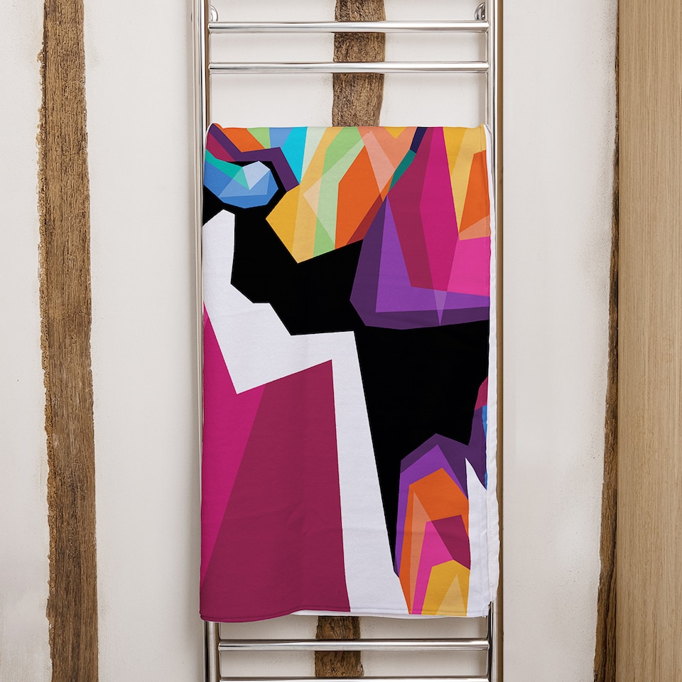 image 1 of Colorful illustration of Elephant head in WPAP style Designer Bath Towel | Multi