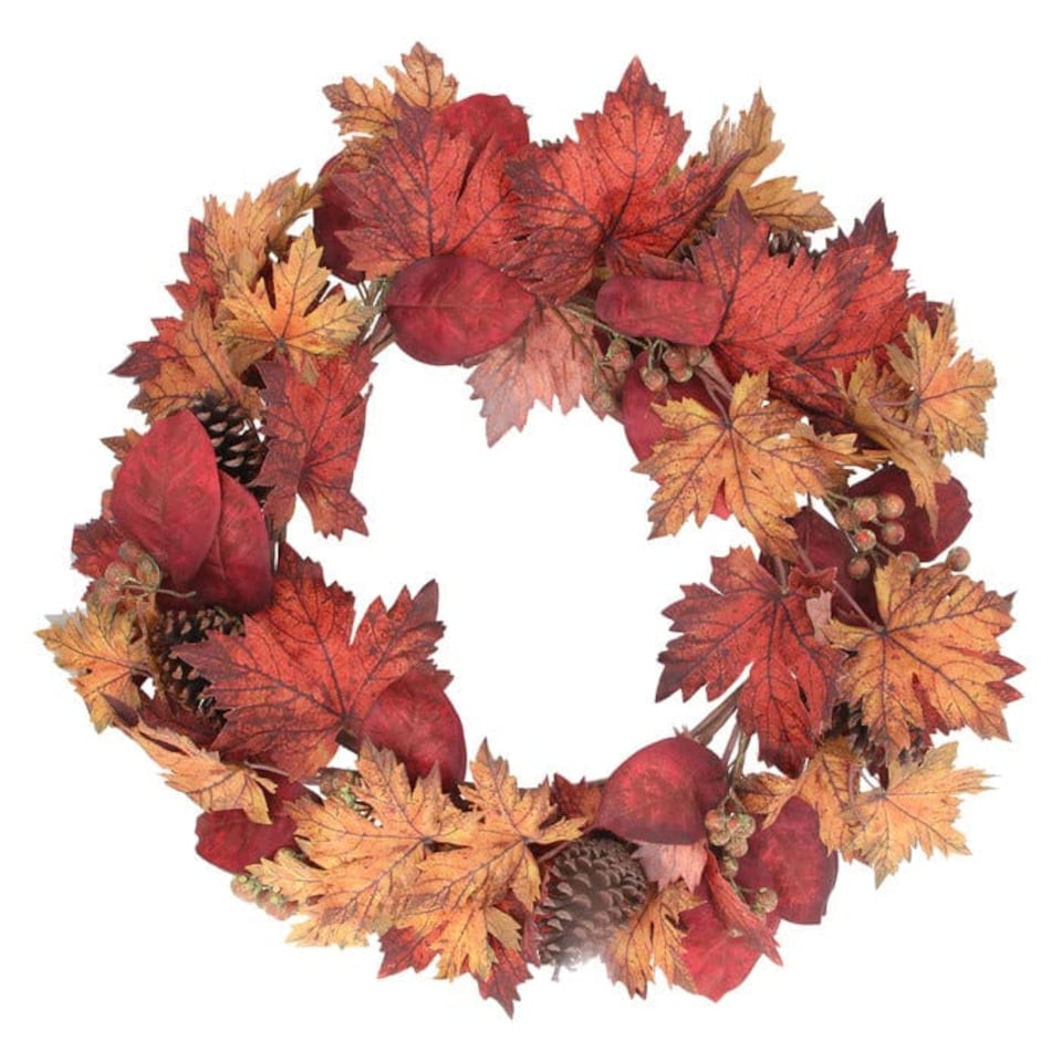 Gisela Graham Christmas Maple and Pinecone Autumnal Wreath