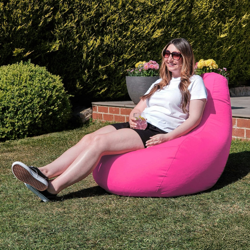 image 1 of icon Recliner Indoor Outdoor Bean Bag Pink Bean Bag Chair Pink