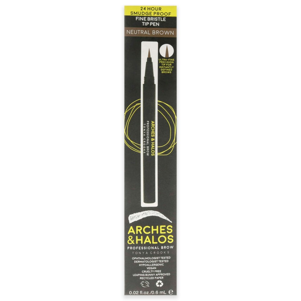 image 1 of Fine Bristle Tip Pen - Neutral Brown by Arches and Halos for Women - 0.02 oz Eyebrow Pen